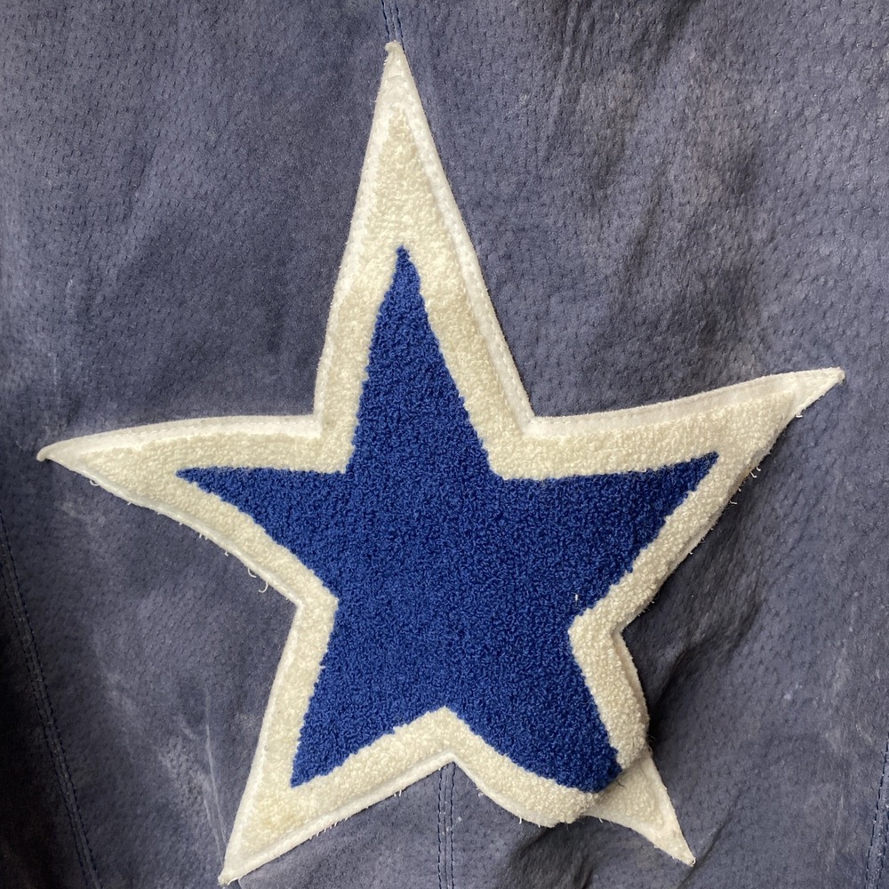 Vintage Dallas Cowboys Blue Carl Banks GIII Suede Varsity Jacket Mens Large READ - Picture 13 of 16